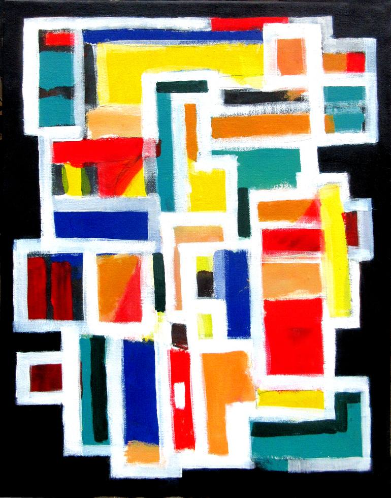 Cluster Blocks Painting by robert petrick | Saatchi Art
