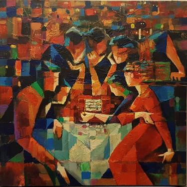 Print of Cubism Family Paintings by Soukias Torosyan