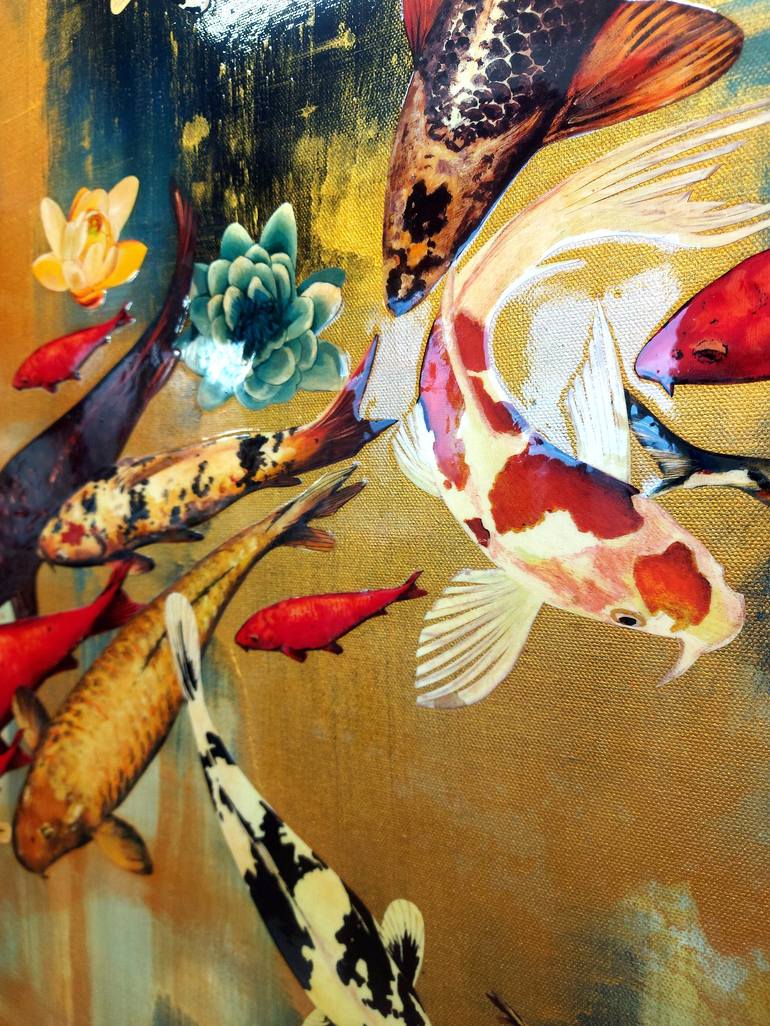 Original Abstract Expressionism Fish Painting by Lily Greenwood