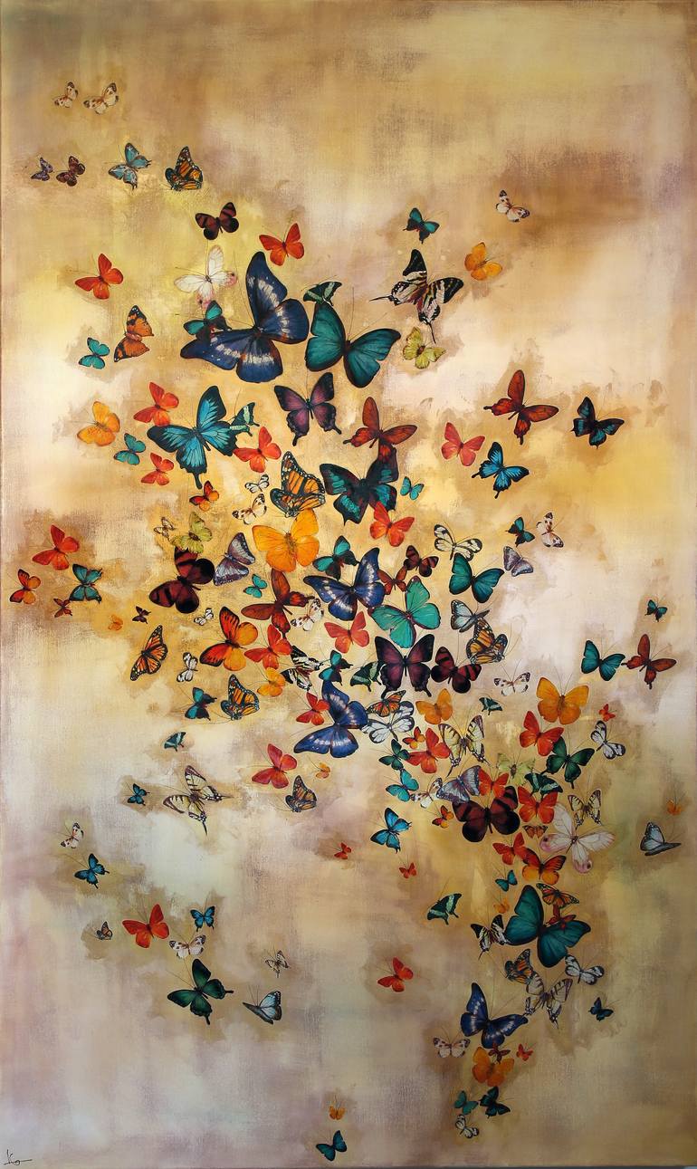 Butterflies on Yellow Ochre