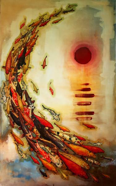 Original Expressionism Fish Paintings by Lily Greenwood