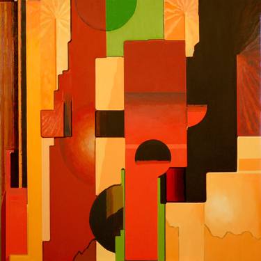 Original Abstract Cities Paintings by ERIC HALL
