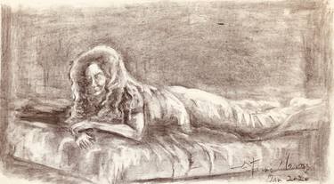 Original Figurative Portrait Drawing by Steve Usang