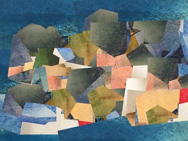 Original Cubism Abstract Collage by Veselin Vukcevic