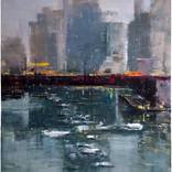 Spring Ice on Chicago River by Michael Goro