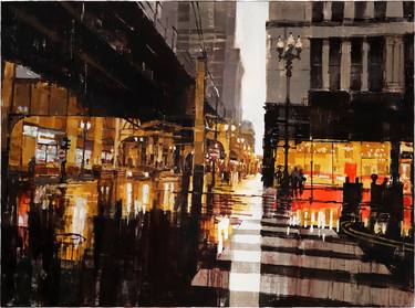 Print of Abstract Cities Paintings by Michael Goro