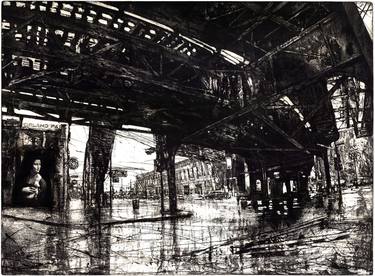 Original Impressionism Architecture Printmaking by Michael Goro