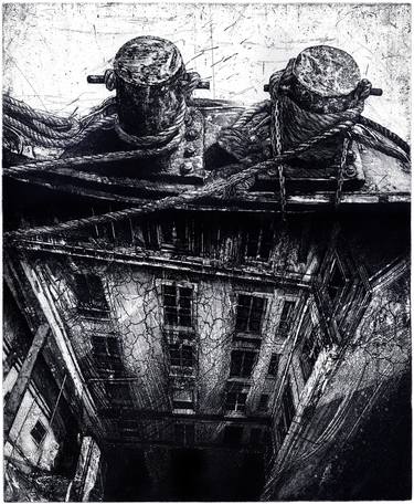 Original Surrealism Architecture Printmaking by Michael Goro