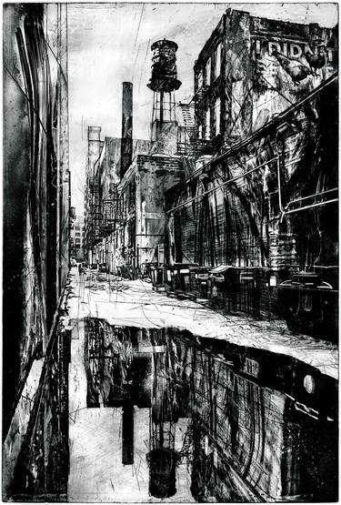 Original Expressionism Architecture Printmaking by Michael Goro