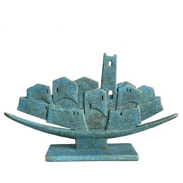 Original Abstract Cities Sculpture by Viacheslav Rogin