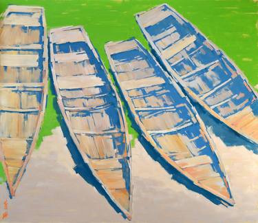 Print of Abstract Expressionism Boat Paintings by Viacheslav Rogin