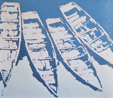 Print of Boat Paintings by Viacheslav Rogin