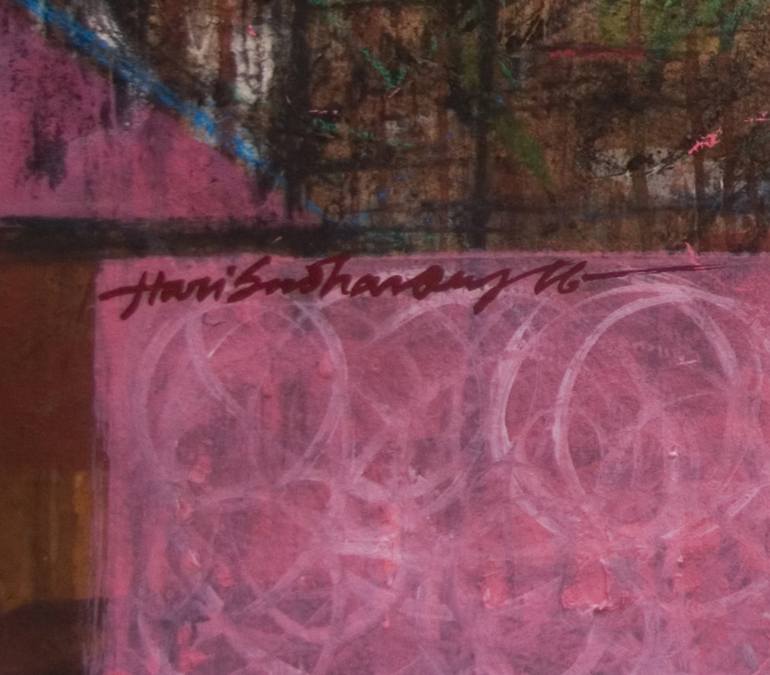 Original Art Deco People Painting by Harisadhan Dey