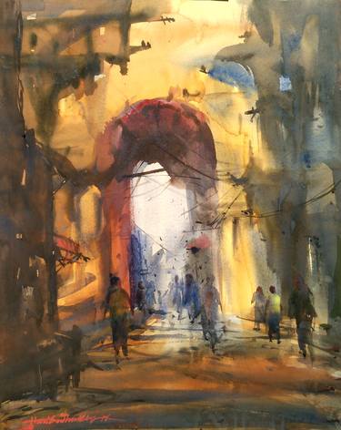 Original Cities Paintings by Harisadhan Dey