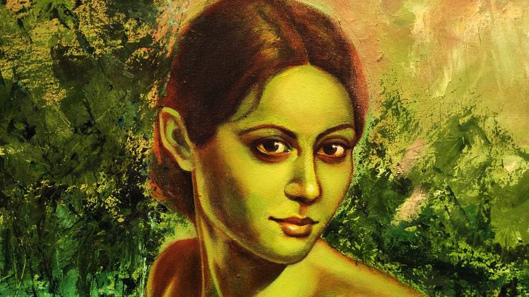 Original Fine Art Women Painting by Harisadhan Dey