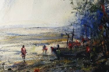 Print of Beach Paintings by Harisadhan Dey