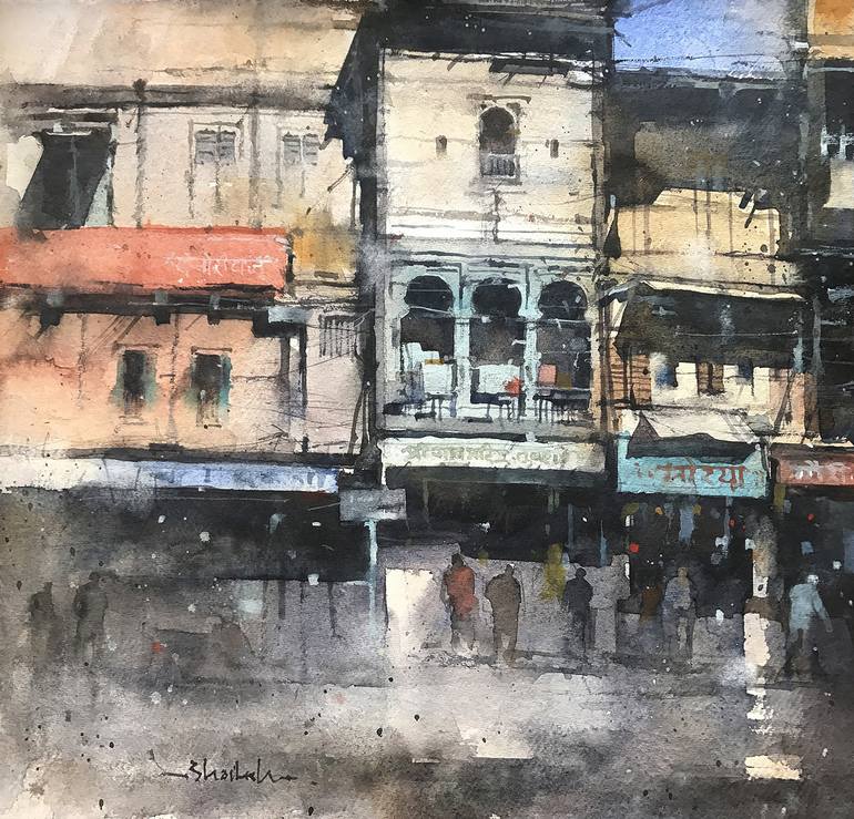 Pune Old Architecture Painting by shailesh meshram | Saatchi Art