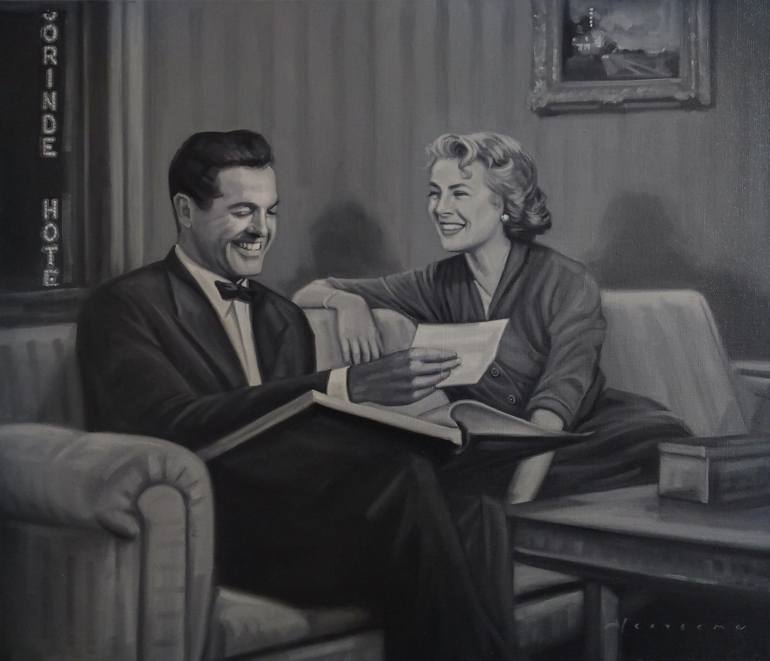 Original Figurative Cinema Paintings by Bert Heersema