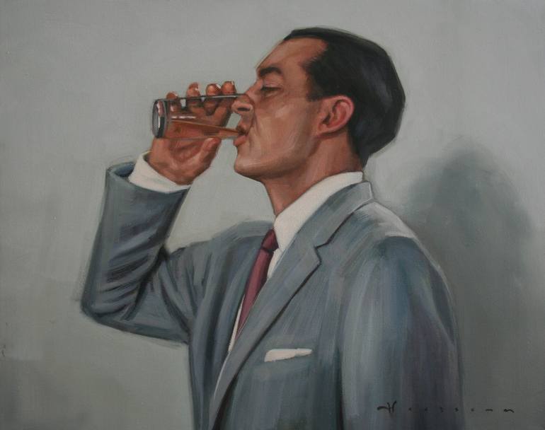 Cocktail Courage Painting by Bert Heersema 