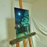 Side view of painting on the easel.