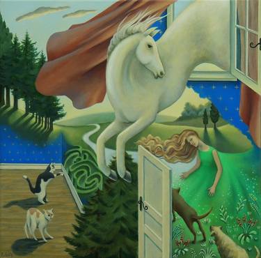 Saatchi Art Artist Antoinette Kelly; Paintings, “Dream of a White Horse.” #art