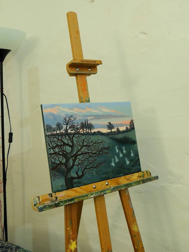 Original Figurative Sunset Painting by Antoinette Kelly