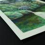 Artwork on white paper with border.