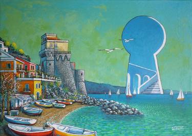 Original Surrealism Seascape Painting by Giuseppe Sticchi