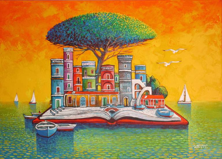 Original Surrealism Seascape Painting by Giuseppe Sticchi