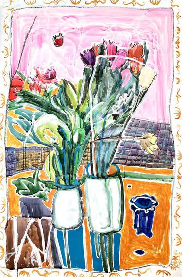 Original Abstract Expressionism Floral Paintings by Nataliia Taranukha