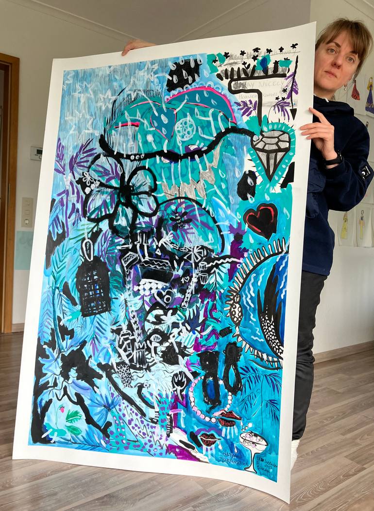 Original Abstract Expressionism Love Painting by Nataliia Taranukha