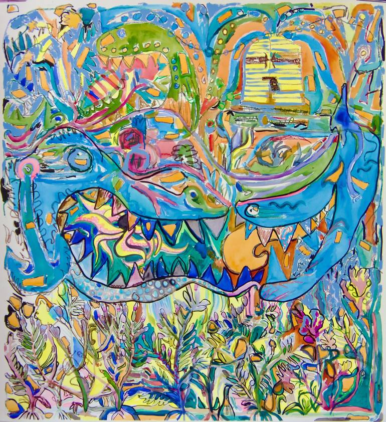 Original Love Painting by Nataliia Taranukha | Contemporary Art on Paper | The Garden of Two Lakes