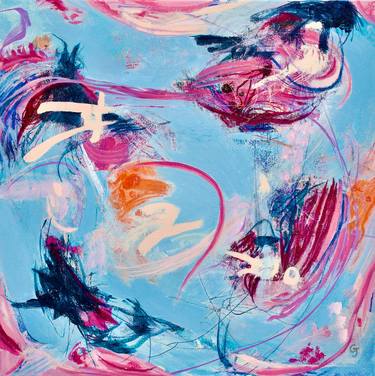 Original Abstract Expressionism Abstract Painting by Gray Jacobik