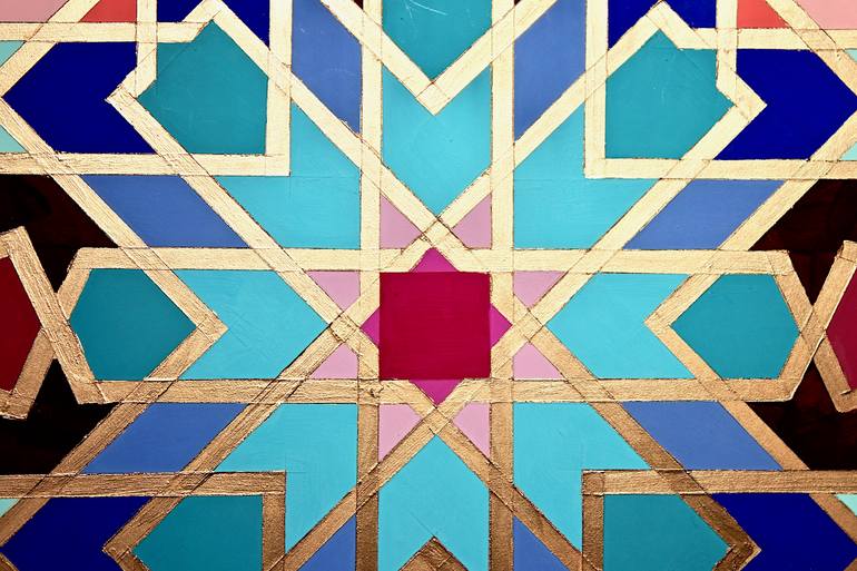 Original Abstract Geometric Painting by Gray Jacobik