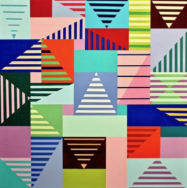 Original Abstract Geometric Paintings by Gray Jacobik