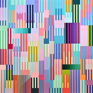 Original Abstract Geometric Paintings by Gray Jacobik