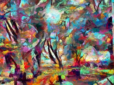 Print of Abstract Expressionism Garden Mixed Media by Roy Lindquist