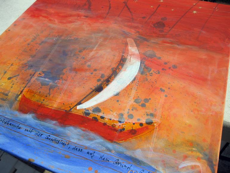 Original Abstract Boat Painting by Henry Sterzik