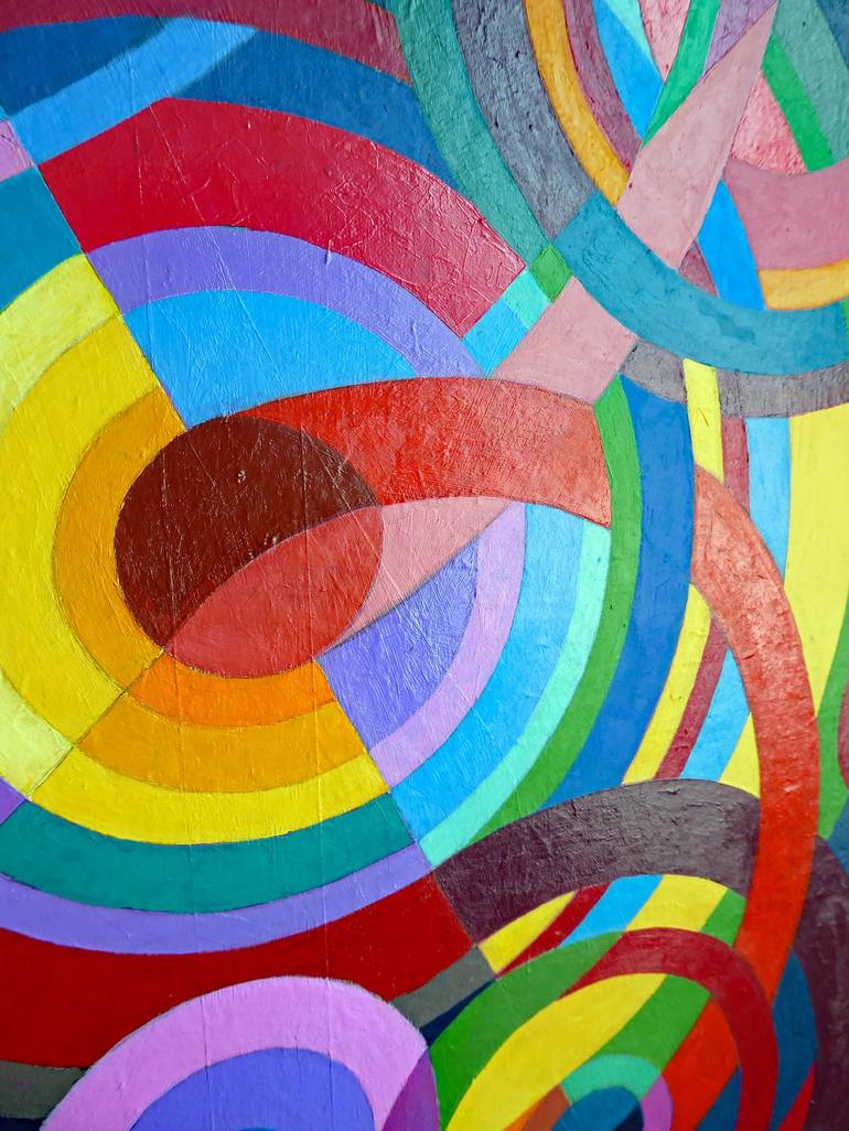 Original Abstract Geometric Painting by Stephen Conroy