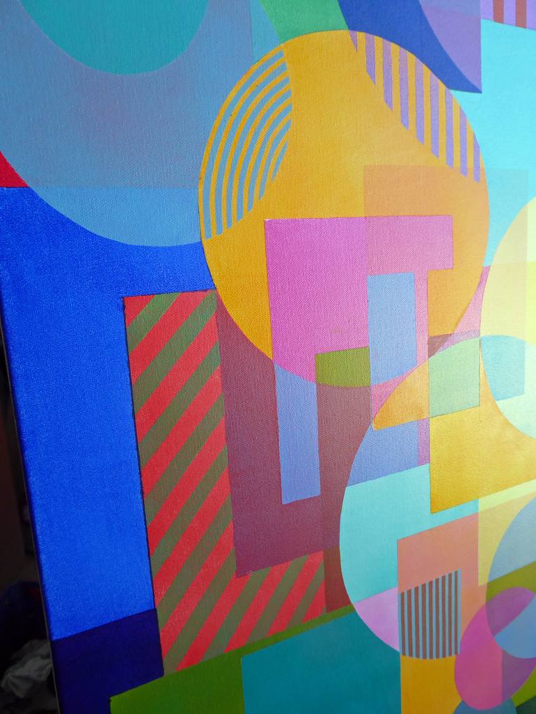 Original Abstract Geometric Painting by Stephen Conroy
