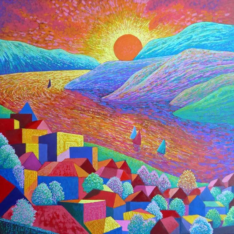 Abstract of Geometric Shapes Painting by Stephen Conroy | Saatchi Art