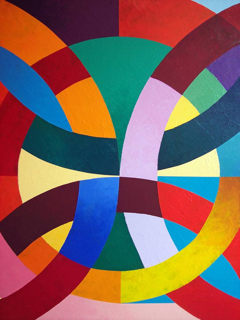 Original Abstract Geometric Painting by Stephen Conroy