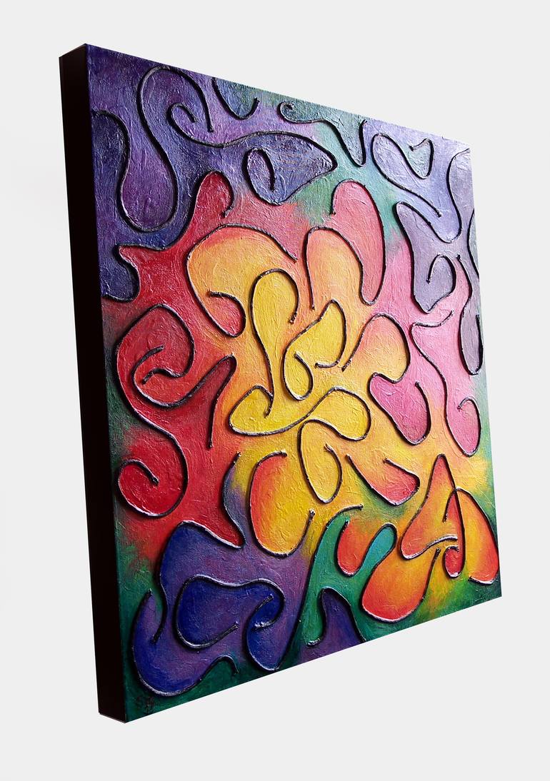 Original Abstract Floral Painting by Stephen Conroy