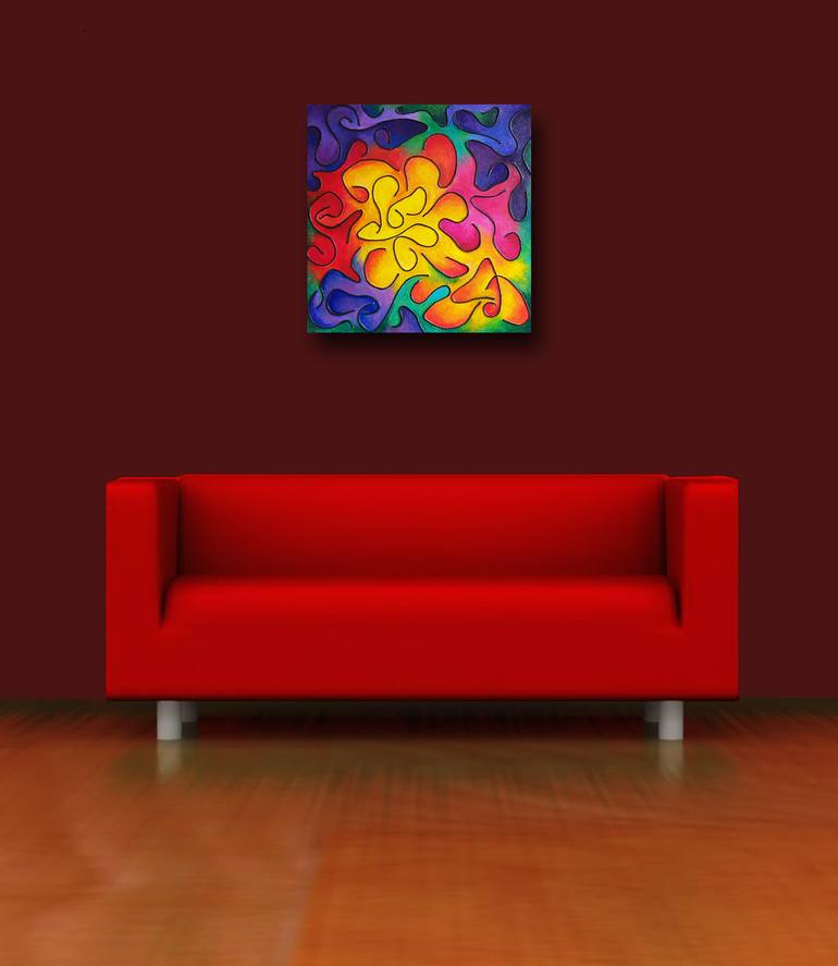 Original Abstract Floral Painting by Stephen Conroy