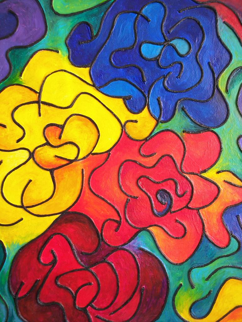 Original Abstract Floral Painting by Stephen Conroy