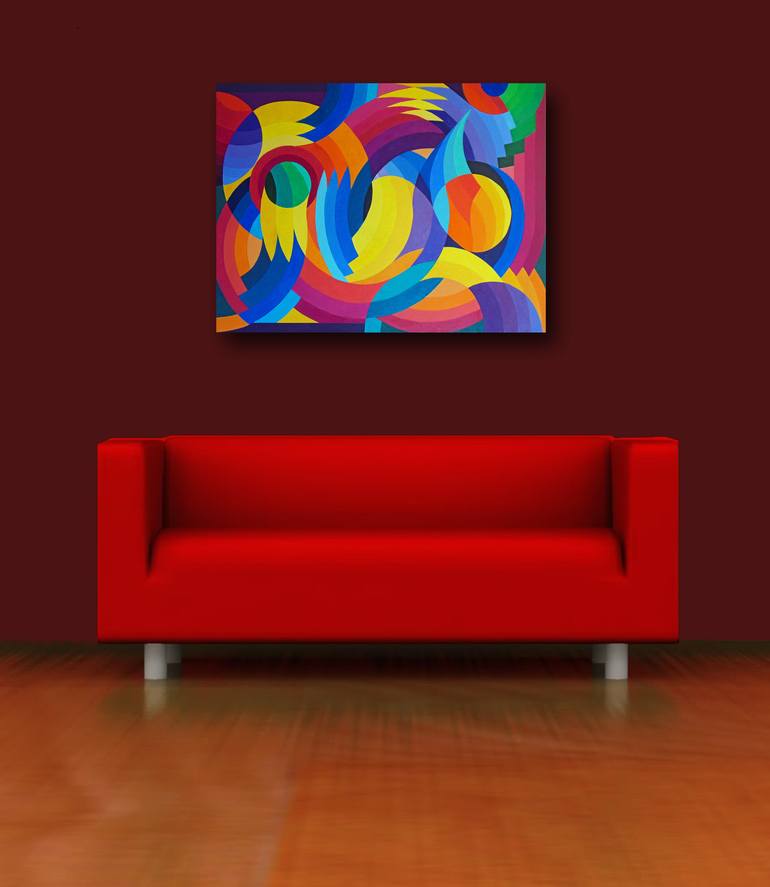 Original Abstract Geometric Painting by Stephen Conroy