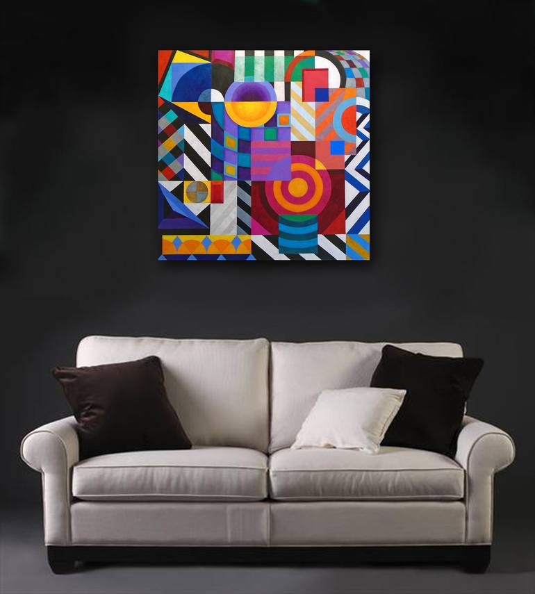 Original Abstract Geometric Painting by Stephen Conroy