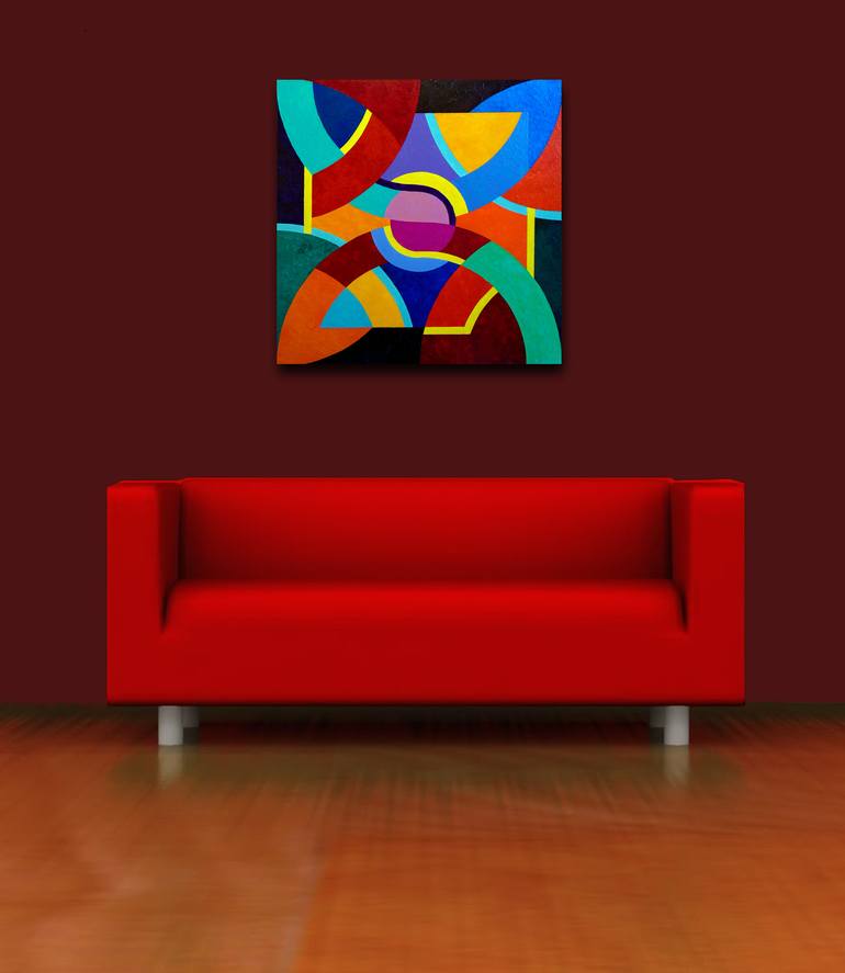 Original Abstract Geometric Painting by Stephen Conroy