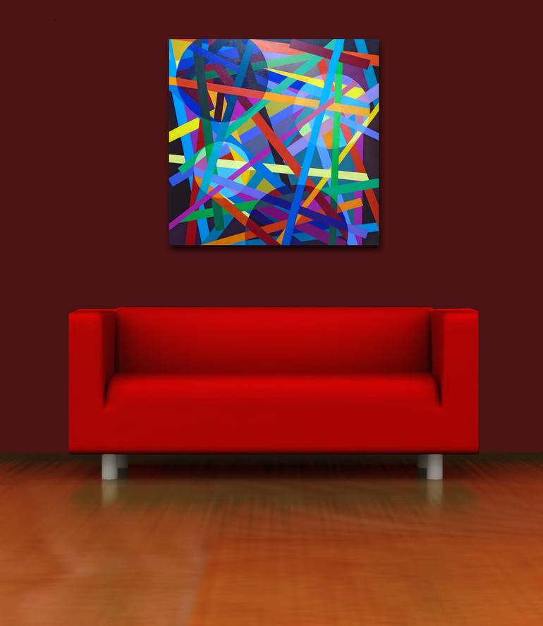 Original Abstract Geometric Painting by Stephen Conroy