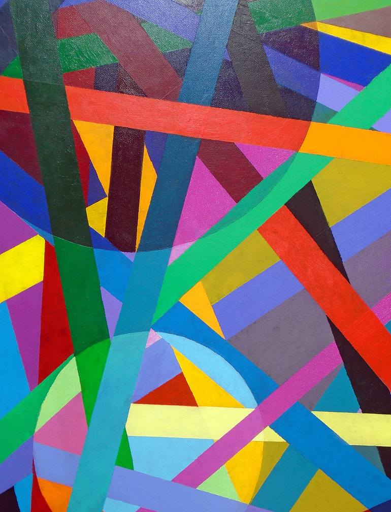 Original Abstract Geometric Painting by Stephen Conroy